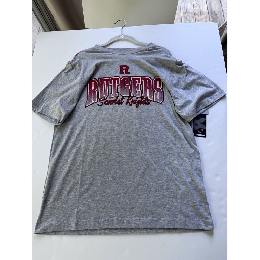Mens Large Rutgers Short Sleeve T- Shirt Colosseum New Scarlet Knights Gray￼